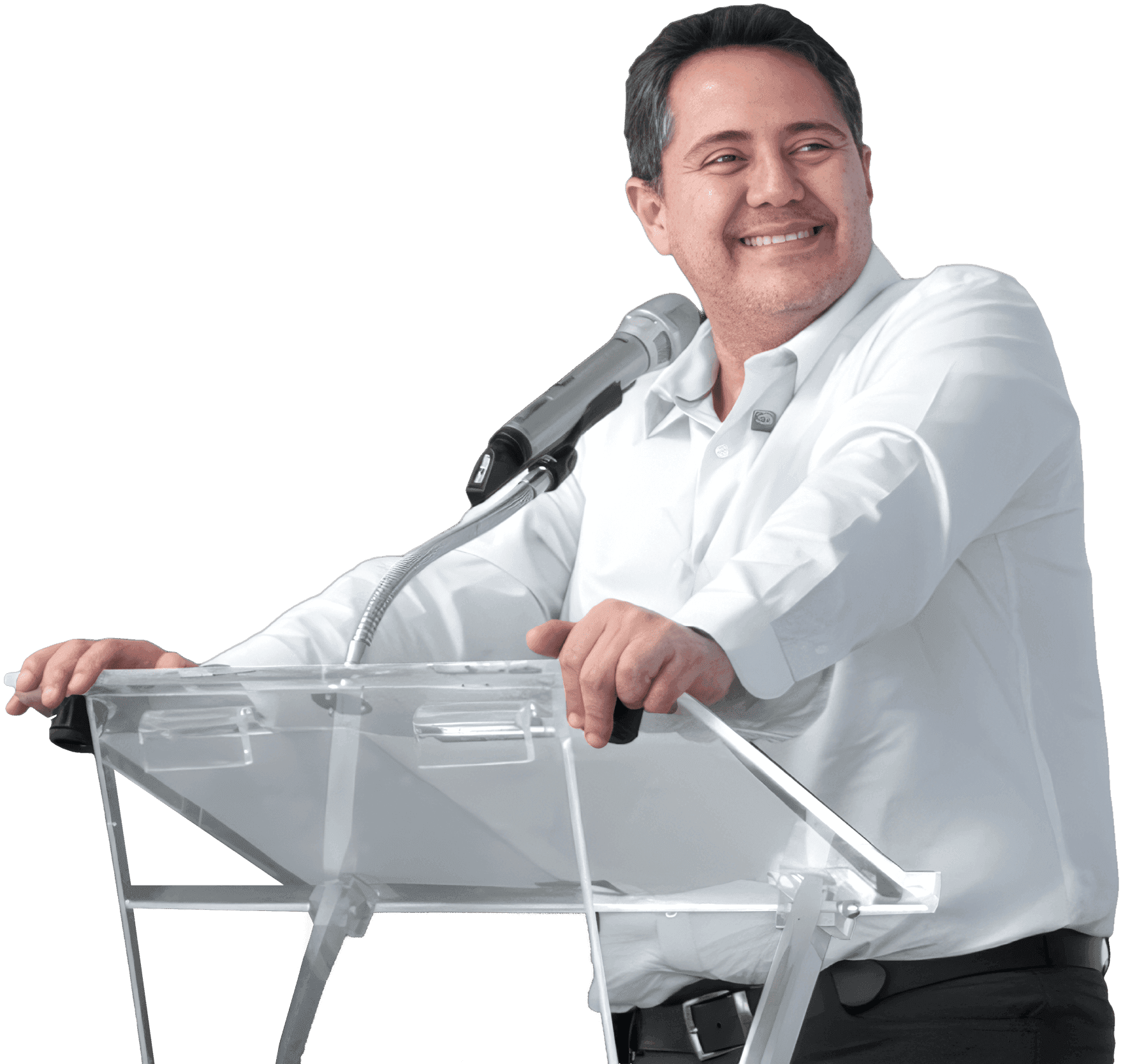 Gnozin Navarro Barreras durante una conferencia, en el podio